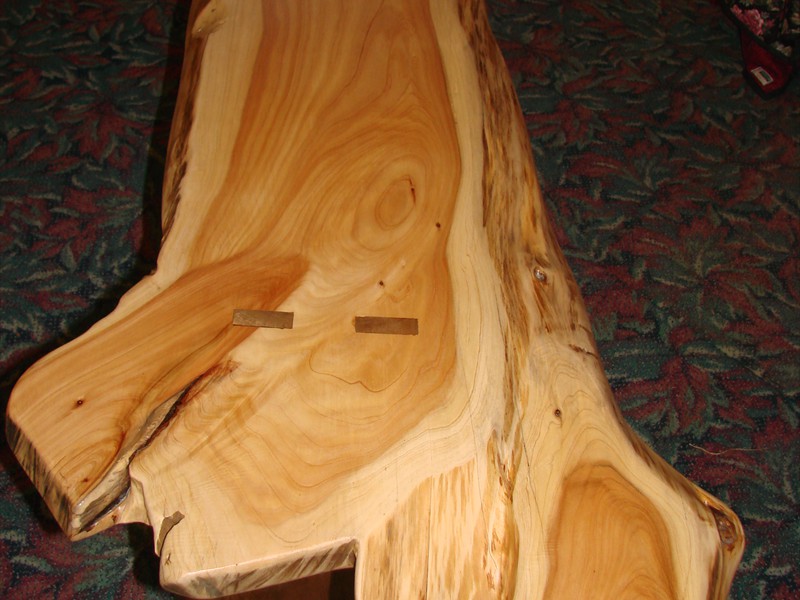 Live edge  Monterey Pine top with black walnut legs. - Sold