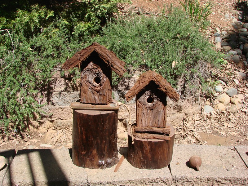 Birdhouses  Cedar with redwood and fir bark  $40